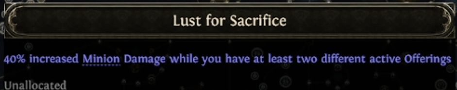 poe 2 lust for sacrifice